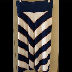 Fit & flare chevron striped skirt